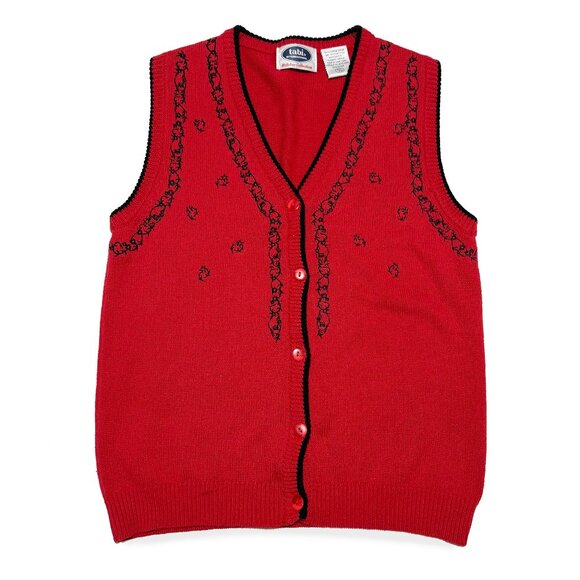 Vintage Tabi, Red Holiday Vest - Picture 1 of 6
